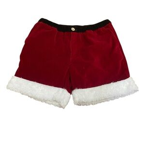 chubbies Red Velvet Holiday Shorts with White Faux Fur Cuff